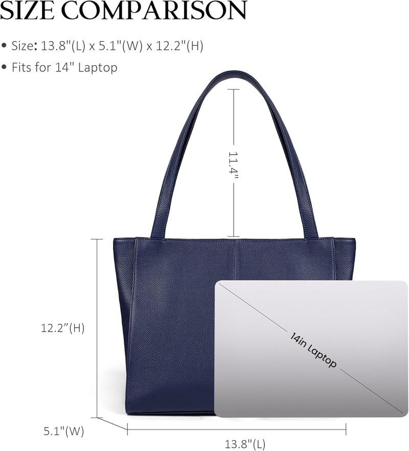 befen Genuine Leather Tote Bag for Women Work, Women's Leather Shoulder Bags Purses Satchel Handbags with Laptop Compartment - Image 3